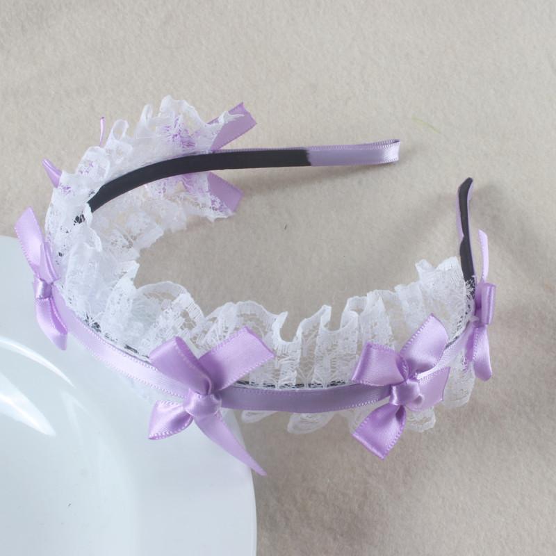 

Cute Cartoon Fashion Lolita Bow Lace Headband Women Soft Kitten Girl Kawaii Hairband Anime Cosplay Headwear Dress Accessories фиолетовый