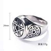 New Pentagram Stainless Steel Ring for Women Five-pointed Star Finger Ring Vintage Amulet Jewelry