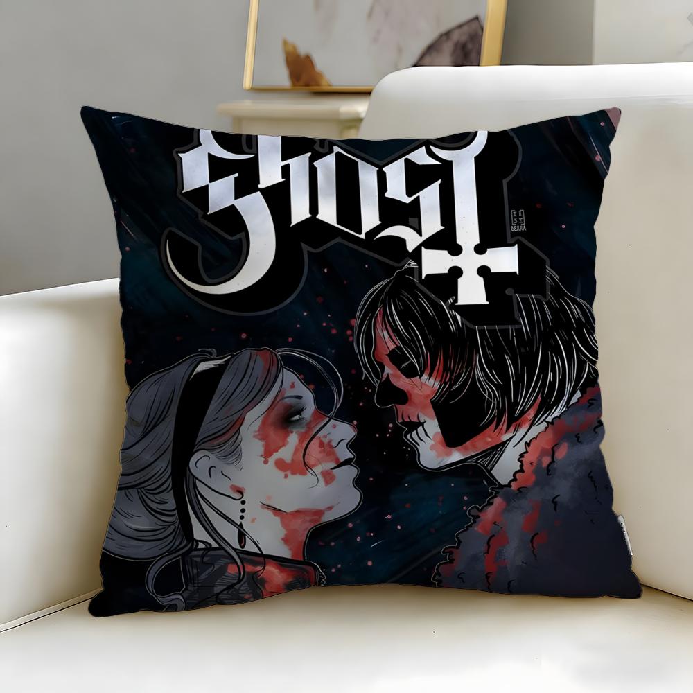 Classic Band Ghost Cushion Cover Soft  EasyWash Pillow Case  Versatile for Couch Bed Travel and Office