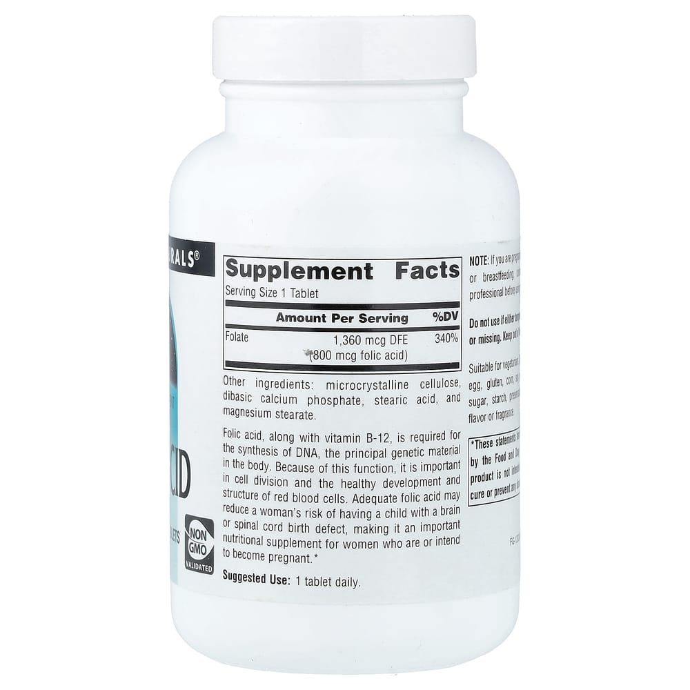 Source Naturals Folic Acid 800 mcg, 500 Tablets