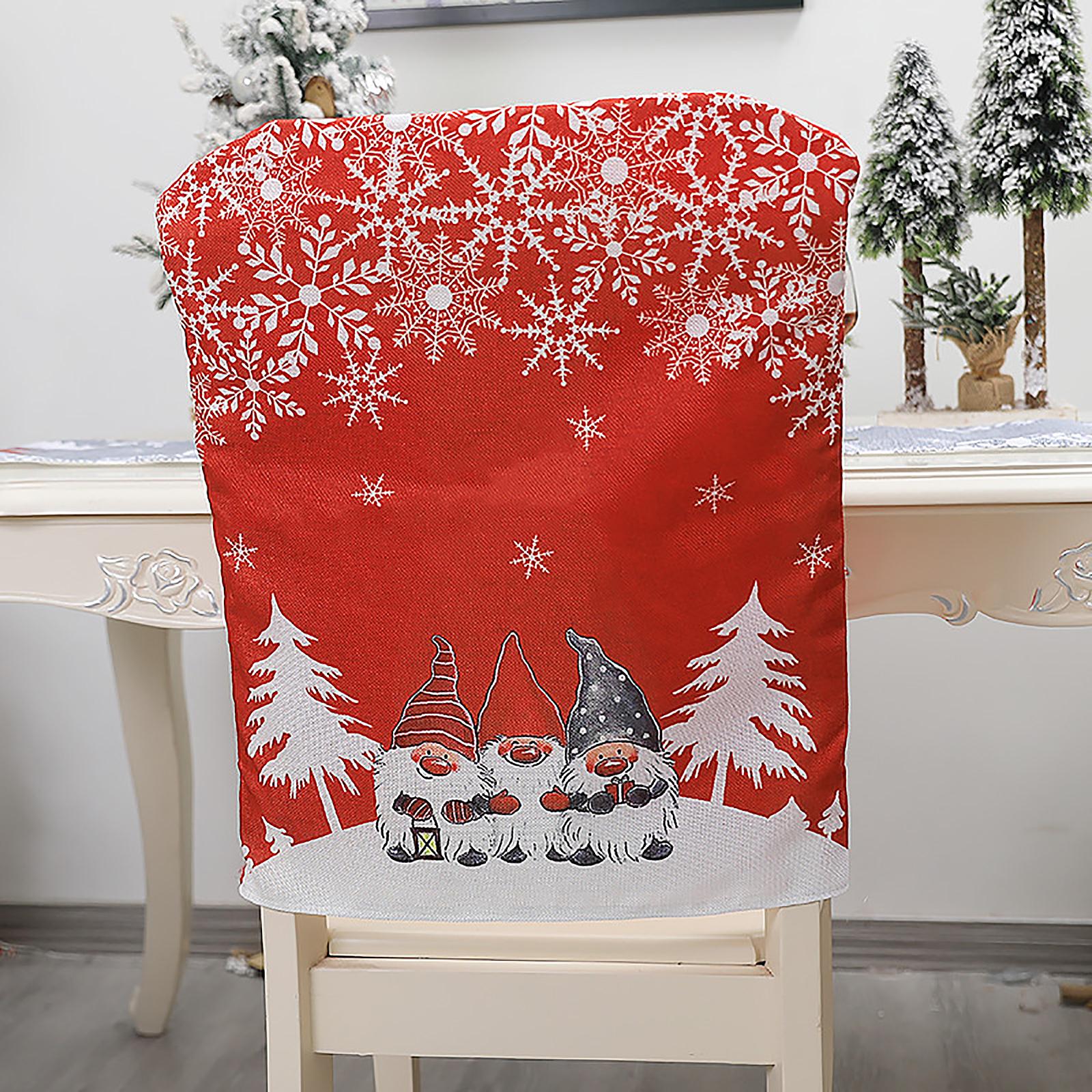 Xmas Chair Back Cover Cloth Holiday Dining Chair Slipcover Protector for Kitchen Dining Room Festival Party Decor Type 1 780₽