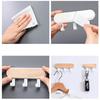 SUPO Depot - Wall Hook Household Hanger Wood Decoration with Self Adhesive Sticker Nail Free - White Series