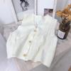 Korean Retro Cable Knit Vest Women V Neck Sweet Pastel Sleeveless Sweater Waistcoat Wholesale