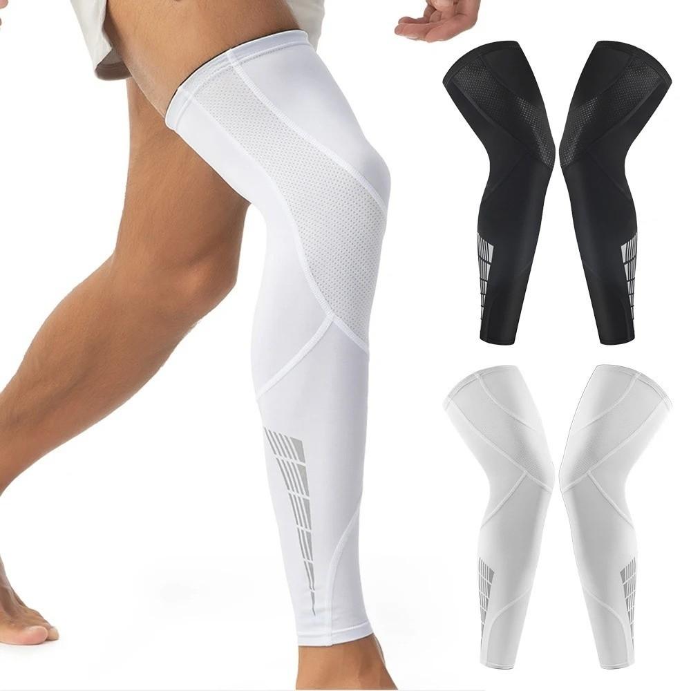 1 Pair UV Protection Full Length Leg Sleeves Sports Compression  for Men Women, Running, Basketball