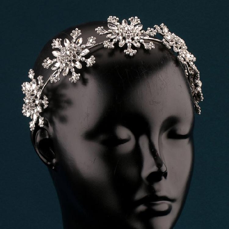 Rhinestones Snowflake Wedding Bride Hairband Crowns Headwear Styling Accessory For Bride Outdoor Indoor Ceremonies Event