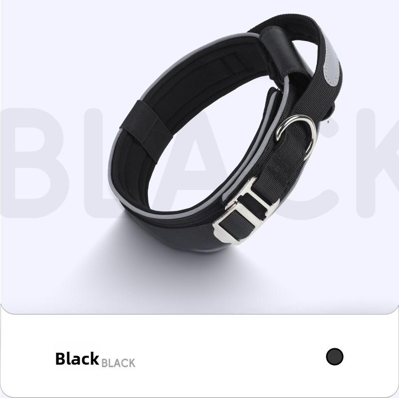 Tactical Dog Collar Explosion-proof Hand-held Medium and Large Dog Adjustable Reflective Neck Collar Pet Nylon Collar