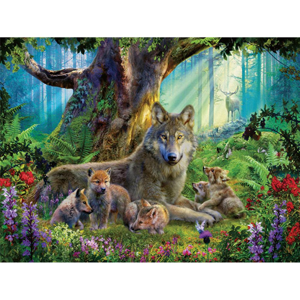 

5D DIY Алмазная картина Волк Алмазная вышивка Животное Алмазная мозаика Полный квадратный дрель Вышивка крестом Декор для дома Full Round 20x30CM