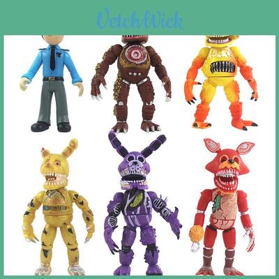 Vibrant 6pcs Fnaf Five Nights At Freddy's Light Up Action Figures For Kids