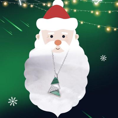 Star City Malachite Christmas Tree Pendant - Stylish S925 Sterling Silver Necklace for Women