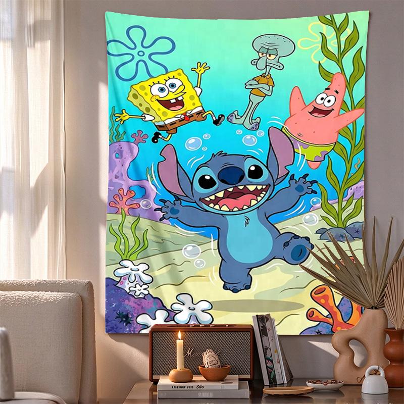 Stitch Art Pattern Tapestry Wall Hanging Boho Aesthetic Wall Blanket For Bedroom Living Room Dorm Home Wall Decor 1012122