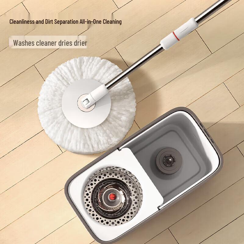 

OKwife Dual-Drive Spin Mop & Bucket with 2 Mop Heads