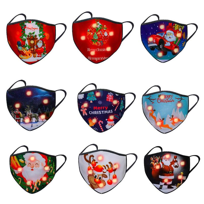 Buy Adult Led Christmas Masks Light Up Glowing Christmas Cosplay Face