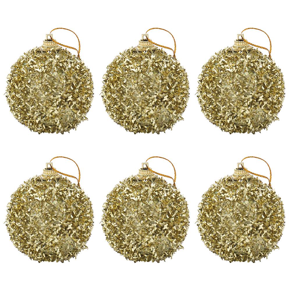 6Pcs 6CM Red Gold Christmas Balls Decoration Hanging Xmas Tree Pendant Ornaments for Party Home Decor New Year 2026 Accessories
