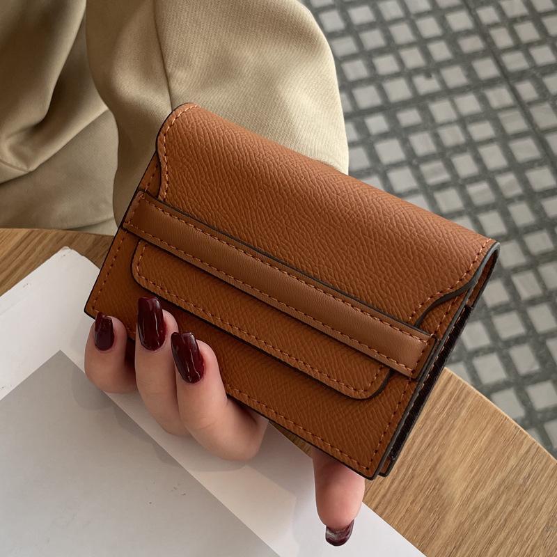 Anti-magnetic card bag, women's leather, large capacity, multi-card position, new niche design, simple, fashionable and compact mini card bag.