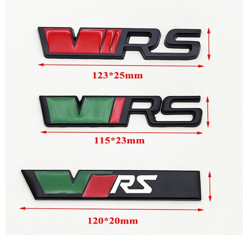 3d Metal RS Logo VRS Car Front Grill Emblem Rear Trunk Badge for Skoda VRS Octavia 1 2 3 Rapid Kodiaq Karoq Fabia Kamiq Superb EH4