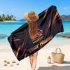 Brisbane Broncos Customized Name Text Beach Towel, Soft Absorbent Towel Beach Pool Travel Personal Gift