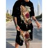 Men's Novel 3D Digital Printed Comfortable and Breathable Leisure Sports Set