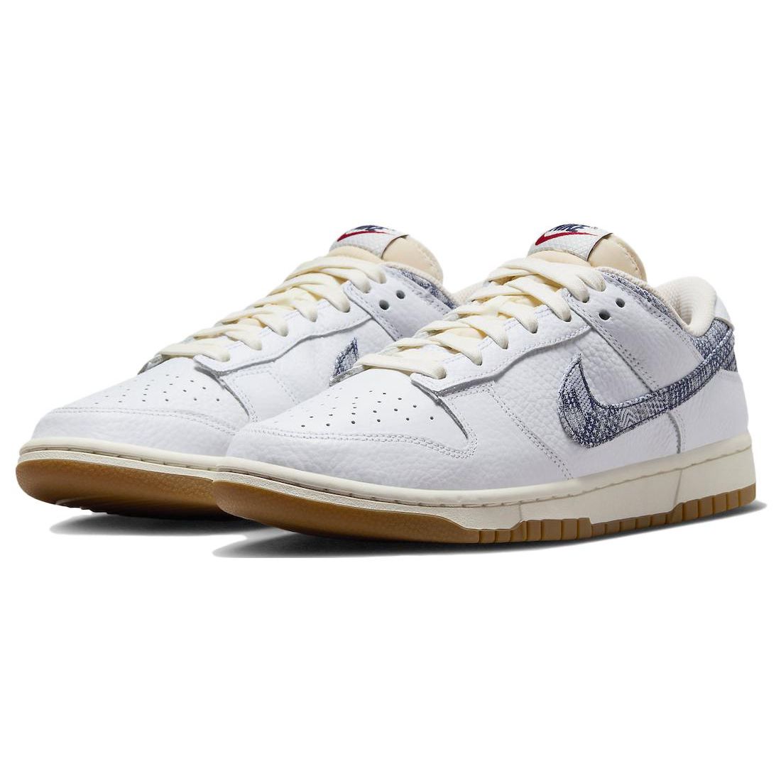 Мужские кроссовки Nike Dunk Low Washed Denim White Midnight-Navy Gym-Red FN6881-100 41 — фото 3