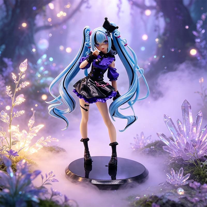 Anime Hatsune Miku Gothic Lolita Style Action Fairy Mirror Sleeping Beauty Action Fairy Winter Cherry Igure Pvc Doll Model Toys