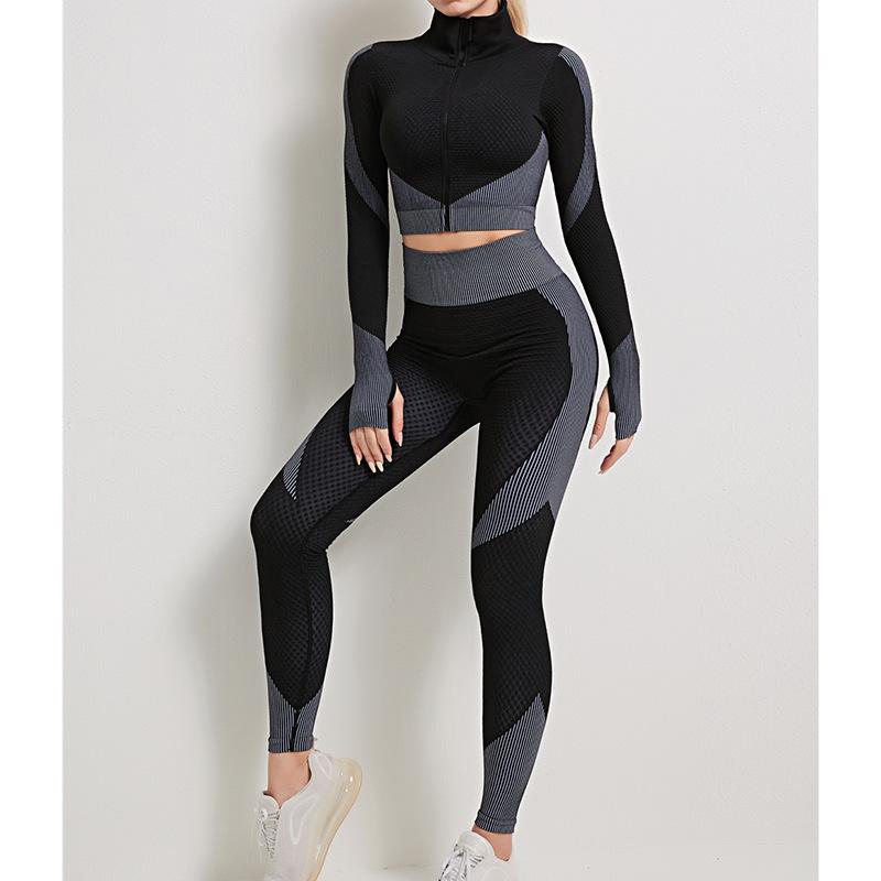 JYL Seamless Yoga Set Hip Lifting Three Piece Fitness Outfit