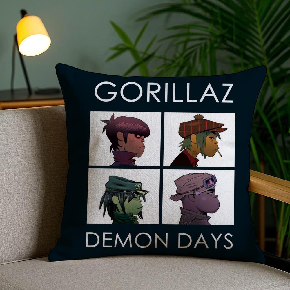 Band Cool G-Gorillaz Cushion Cover Soft Short Plush Double-Sided Printing Home Decor Machine Washable Pillow Case Gift