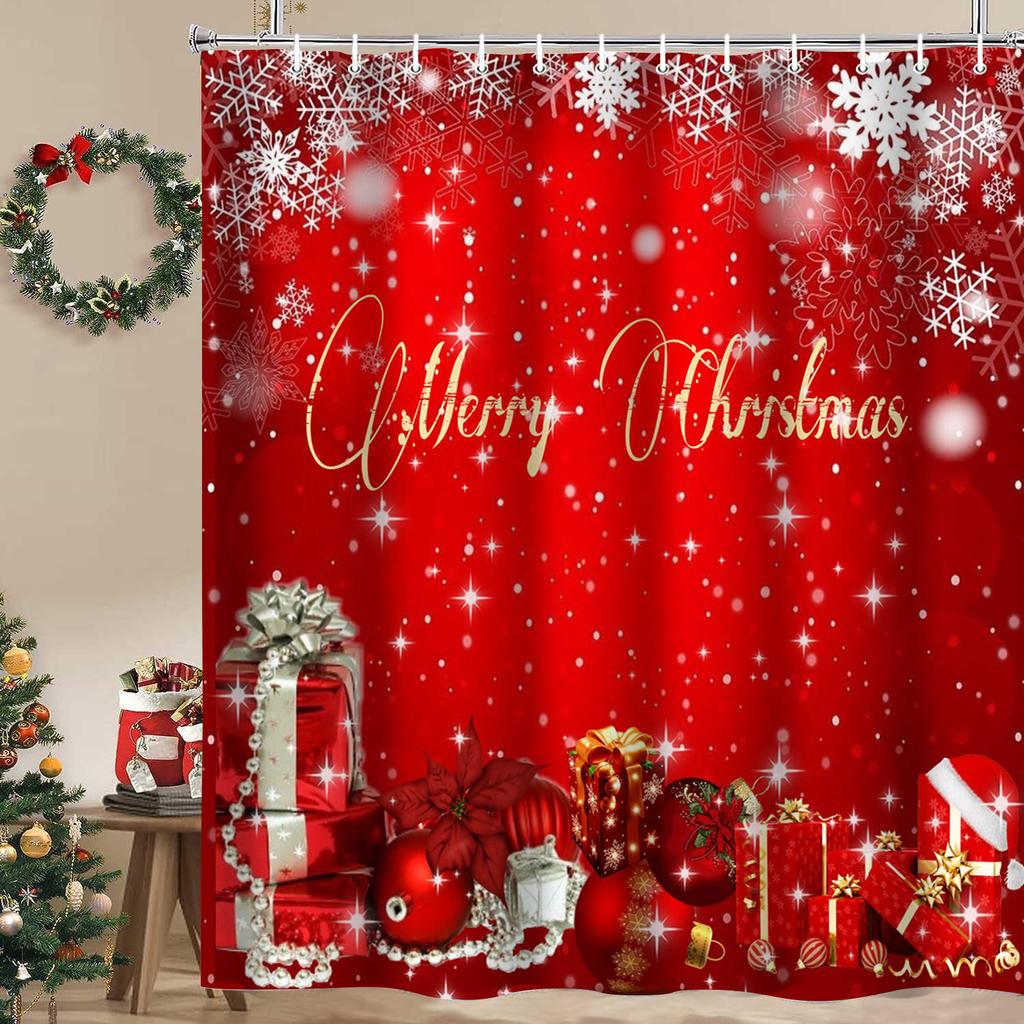 Merry Christmas Tree Bathroom Shower Curtain Waterproof fabric bathroom Curtain With 12 Hooks Sunflower Home Deco Free Ship