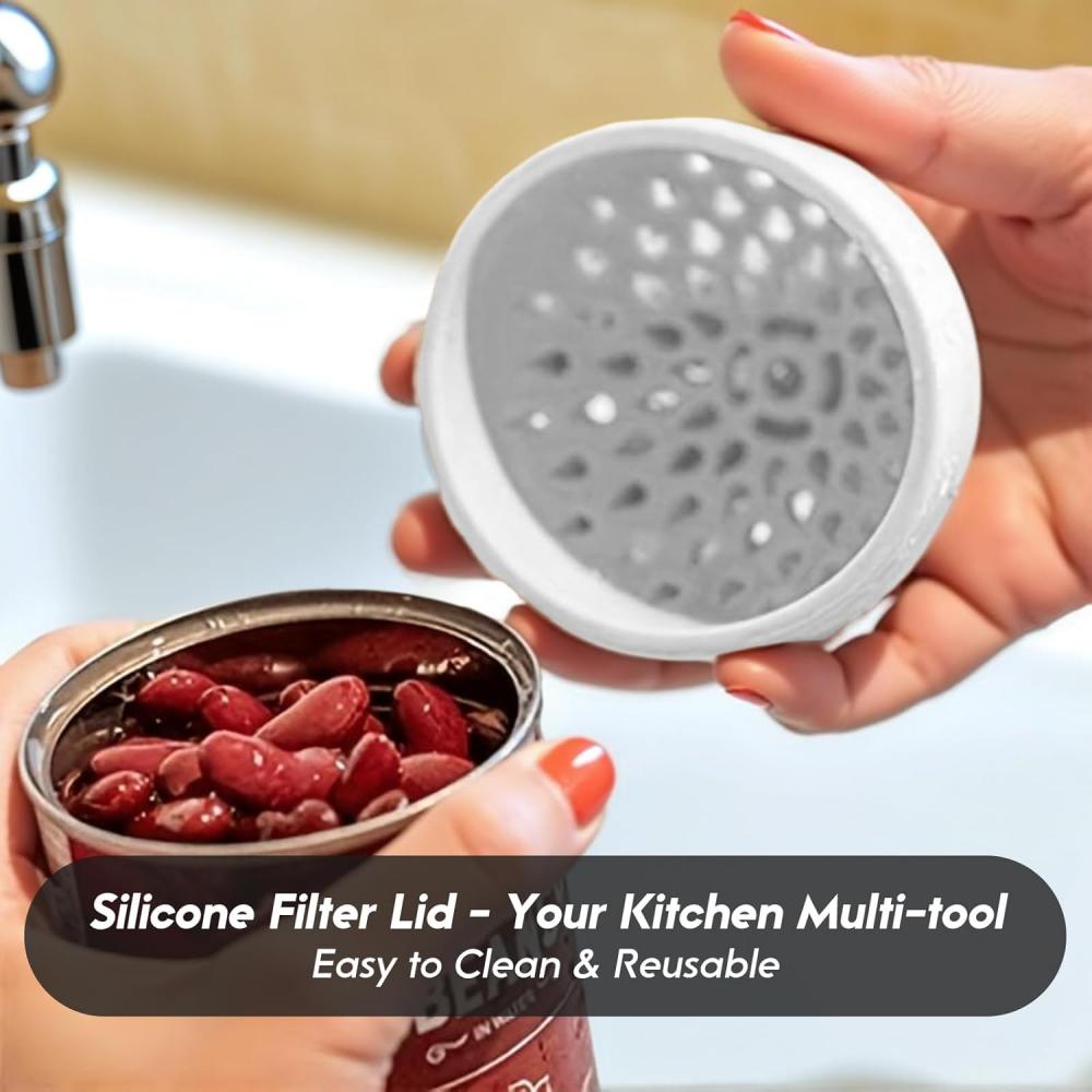 Kitchen strainer, multi-purpose mini strainer, portable mini can drain, silicone material, for draining chickpeas and canned fru