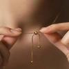 1pc Stainless Steel Minimalist Versatile Adjustable Design Long Necklace, Suitable for Daily Wear