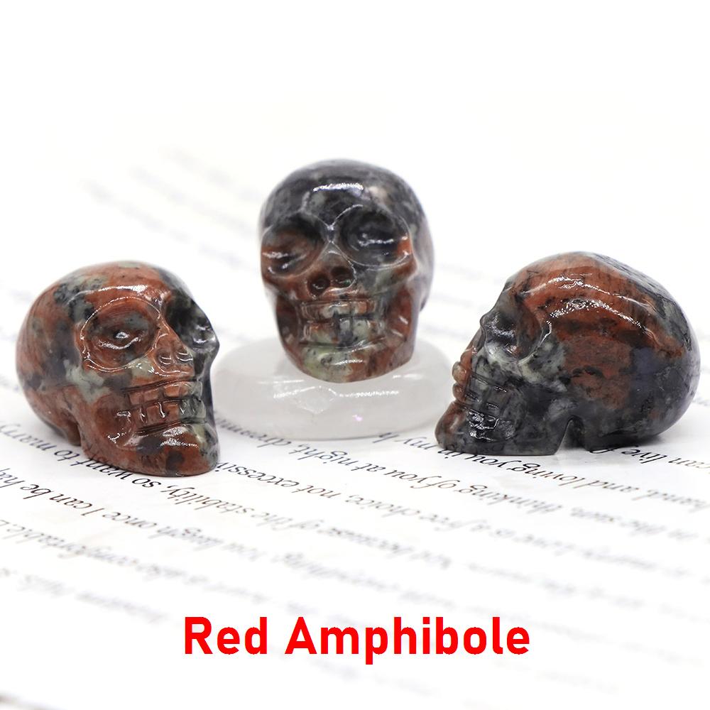 Natural Crystal Skull Ghost Head Statue Rose Quartz Stone Reiki Collectible Diy Gem Carved Spiritual Wicca Home Decor Gift 30Mm