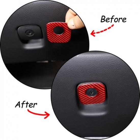 Red Carbon Fiber Passenger Side Storage Box Switch Sticker For Corvette C6 05-13