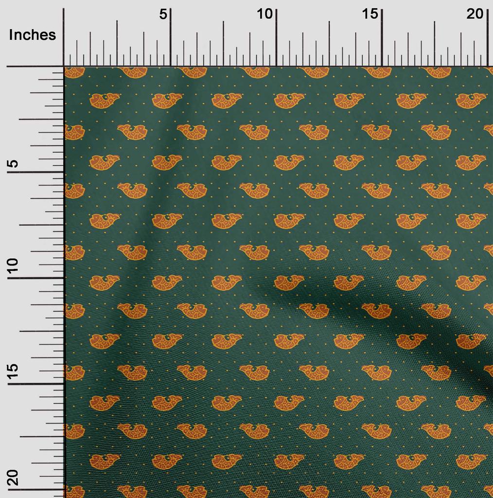oneOone Cotton Flex Fabric Fish Block Printed Craft Fabric BTY 40 Inch Wide