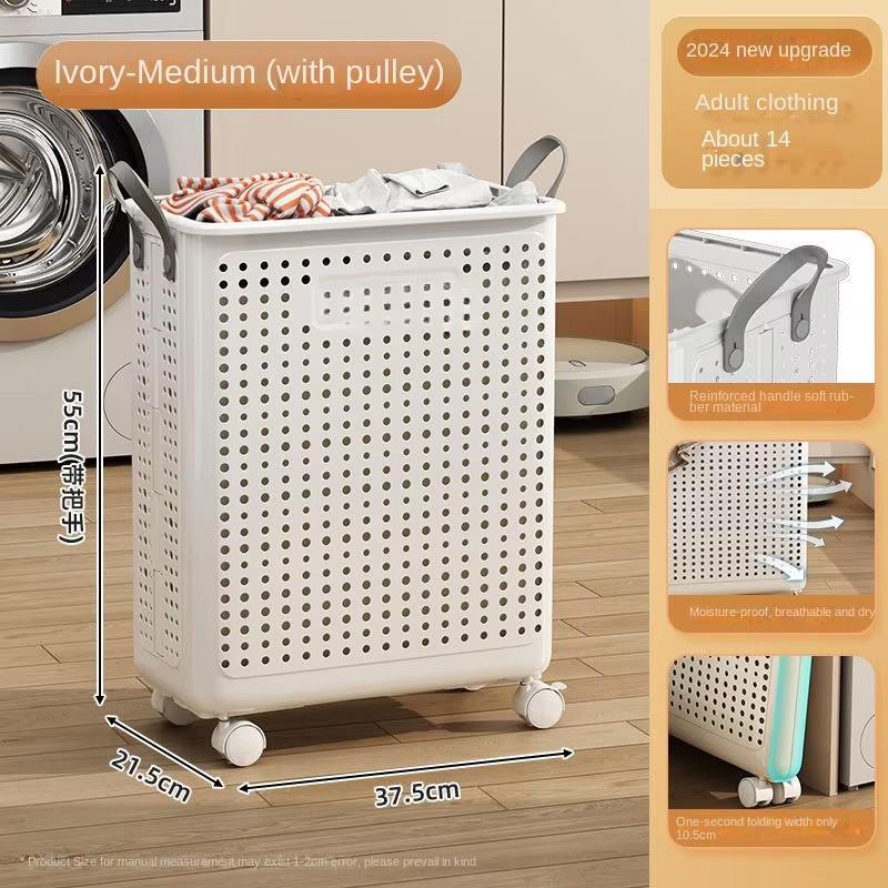

Многофункциональная складная корзина для белья на колесиках, большая вместимость, дышащая, органайзер для ванной комнаты