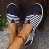 New Four Seasons Casual Comfort Striped Slip-on Canvas Sneakers Women