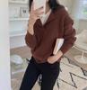 Hirsionsan Herbst Einfache Grund Kaschmir Jumper Frauen Casual Solide V-ausschnitt Pullover Weibliche Lange Hülse Lose Faul Gestrickte Pullover