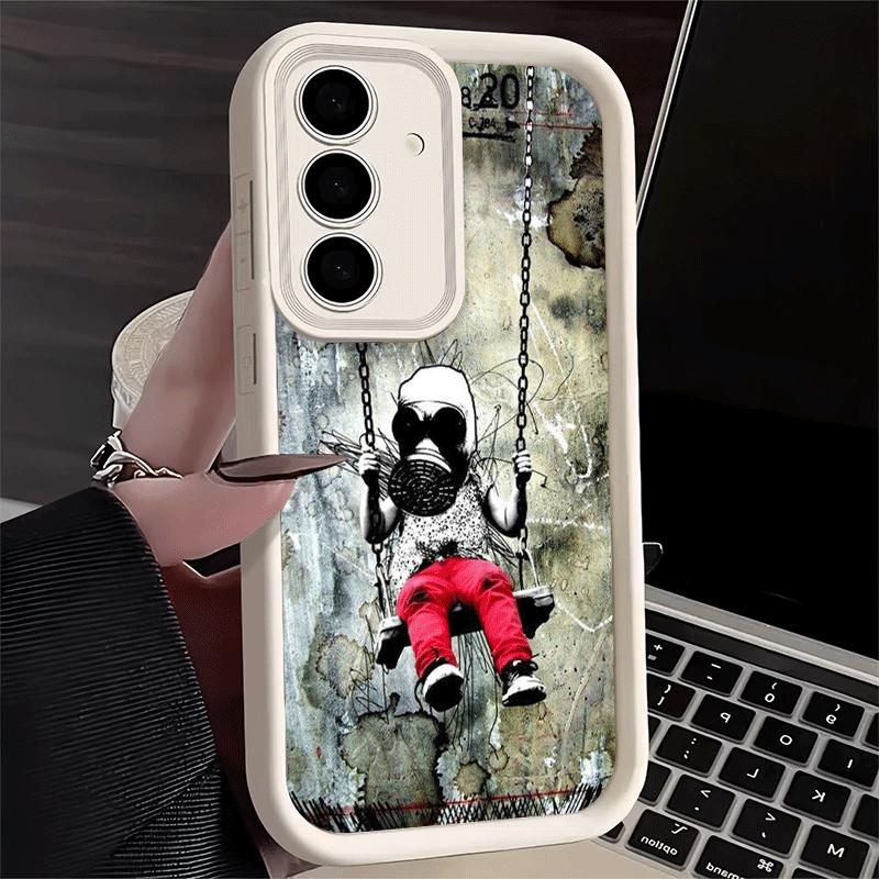 Handyhülle für Samsung Galaxy A17 A16 A15 A14 A13 B-Banksy Kunst Graffiti Künstler A56 A36 A26 A55 A35 A25 A54 A34 A24 A53 A33 A23 A