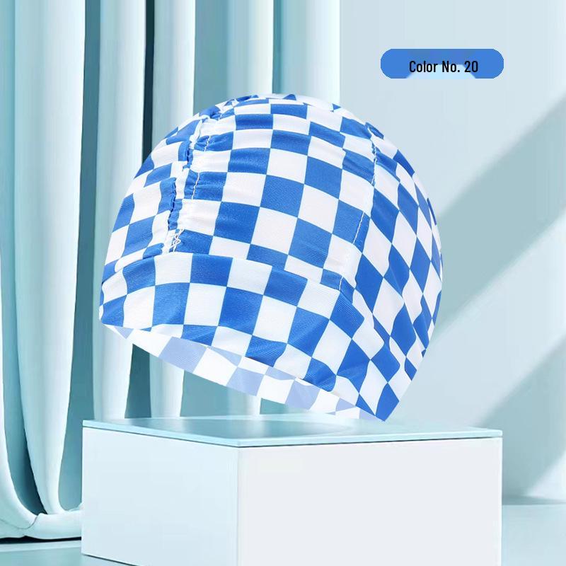 Dámská květinová plisovaná plavecká čepice nadměrné velikosti - Nepřiléhavý střih, Jednobarevná, Módní látkový design