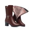 Women's Winter Long Boots Soft Leather Female Mid-Calf Boots Warm High-heeled Fur Shoes Women Trend Riding Boots Women