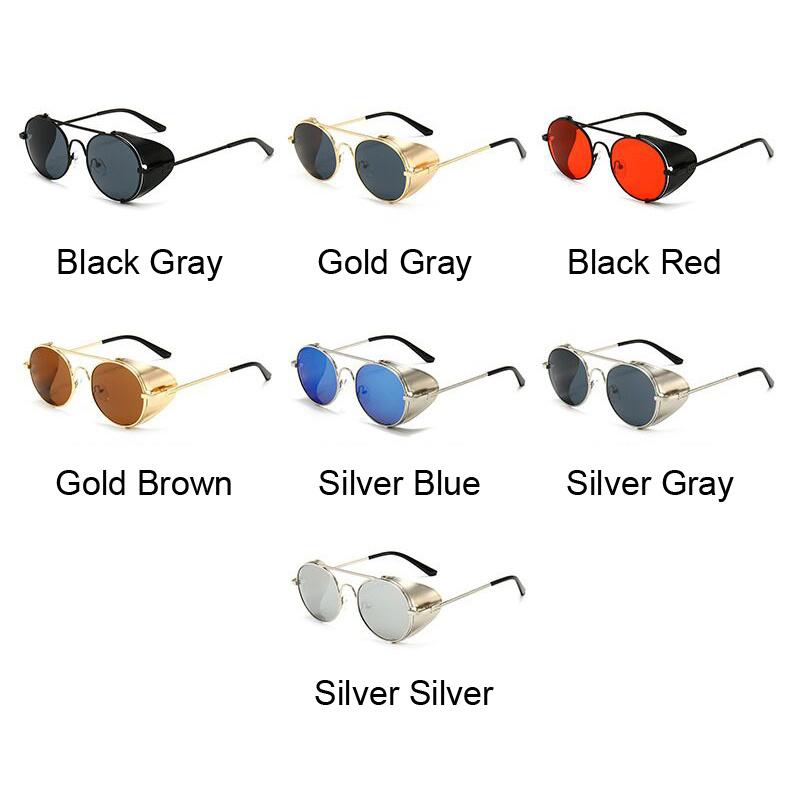 Round Sunglasses Man Woman Brand Designer Vintage Sun Glasses Classic Eyewear For Driving Metal Steampunk Retro