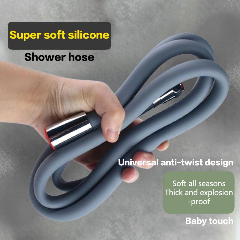 Shower Hose Stainless Steel Silicone Shower Hose Bathroom Water Heater Accessories Extended Universal Shower Nozzle