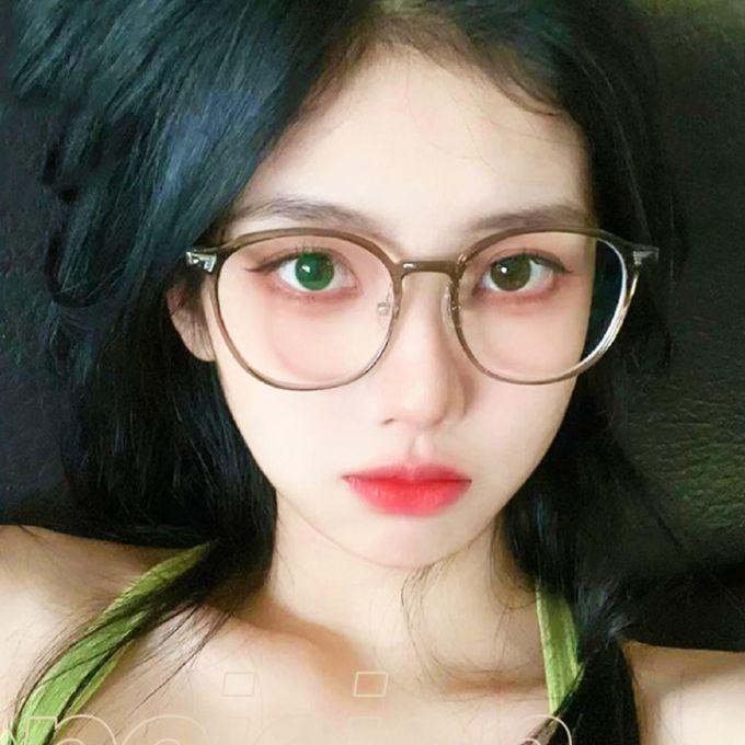 Myopia Glasses Retro Flat Glasses Black Frame Anti-blue Glasses