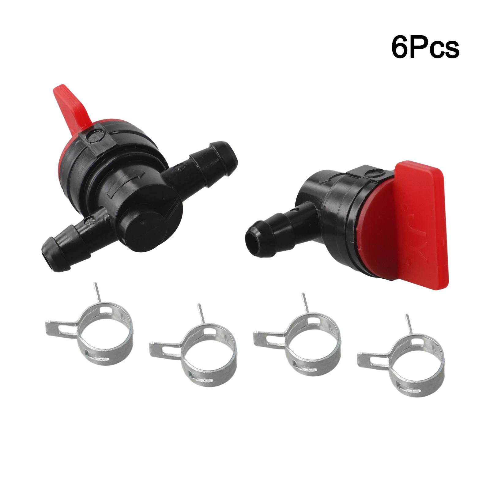 

*Color Shut off valves 1 4 Black Red In-Line Cut-Off Parts Power equipment Small Engines Straight 2pcs Hose clamp China Mainland
