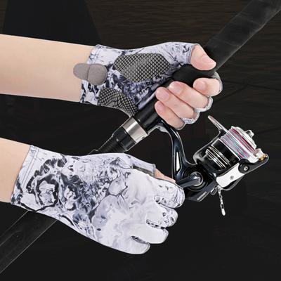 1 Paar Sonnenhandschuhe UPF 50+ Angelhandschuhe, fingerlos, UV-Schutz, atmungsaktiv, schwörsicher, Angelhandschuhe für Herren/Damen zum Kajakfahren, Wandern