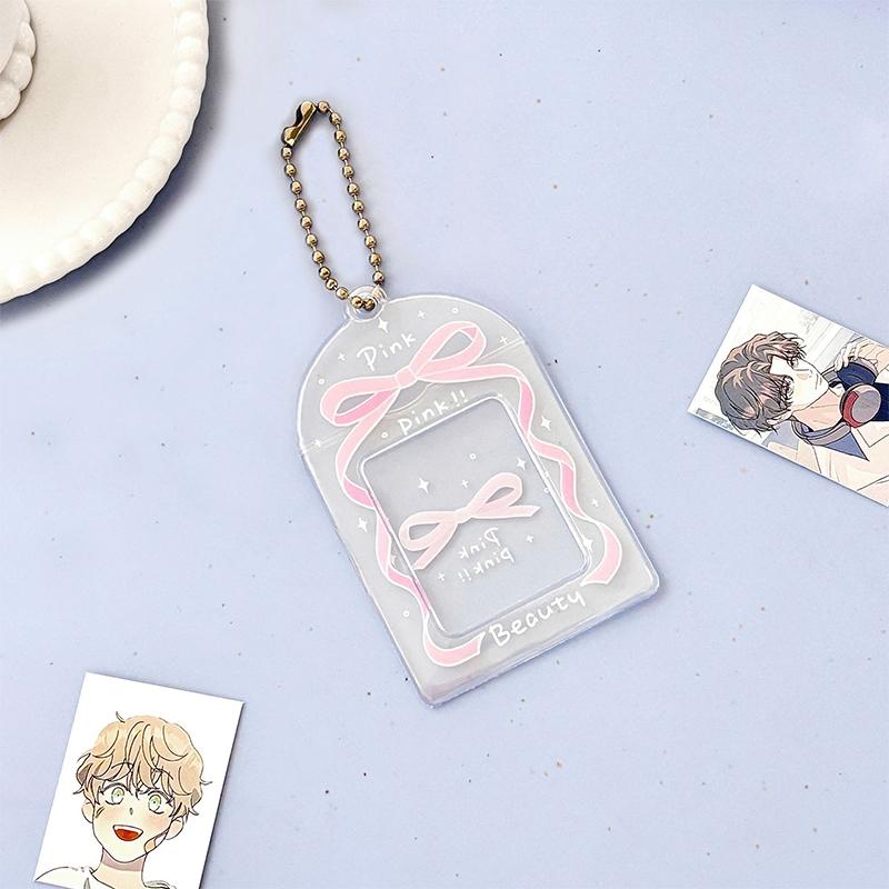 Ins Kreslený Držák na fotokarty Akrylové Kpop Pouzdro na karty Fotorámeček pro fotku idolu Album na fotografie Průkaz totožnosti Obal na karty Fólie s přívěskem Klíčenka