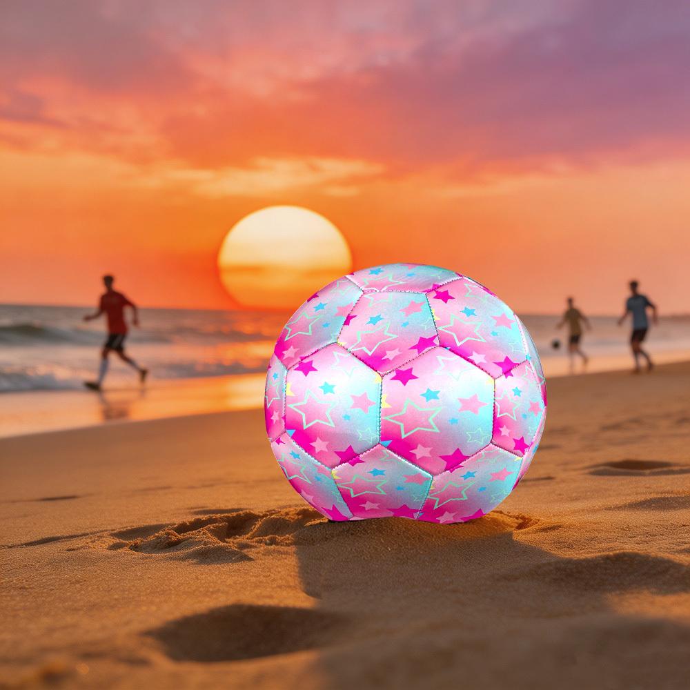 1pc Pastel Star Theme Soccer Ball Football, Size 5, Lightweight PVC, Outdoor Training Soccer Ball,Gift c65115 Size 5