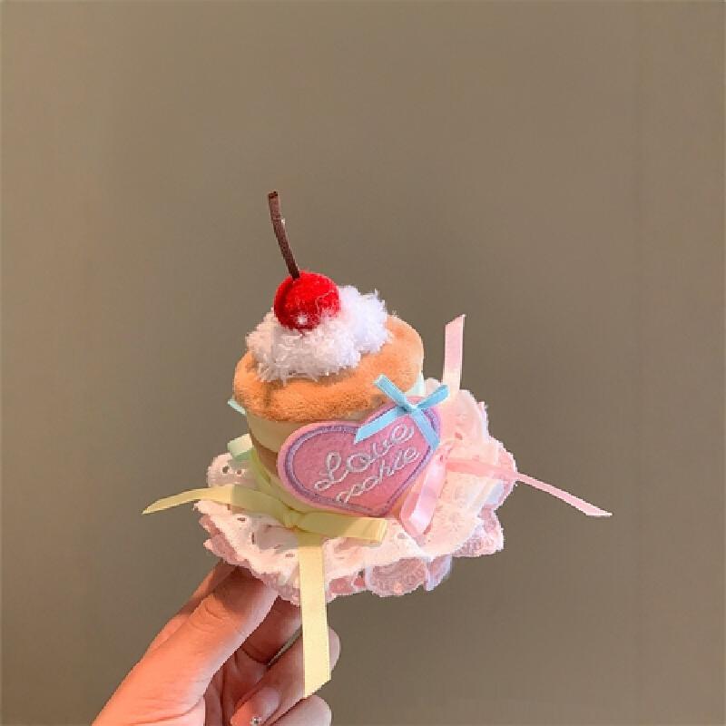 Cute Pink Cherry Cake Hat Hairpin Girl Heart Party Atmosphere Photo Decoration Props Birthday Headdress Gift