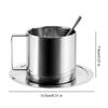 3Pcs Coffee Cup Set 180/200/280cm Stainless Steel Espresso Cup With Saucer And Spoon Double Walled Drinkware Cup For Cappuccino