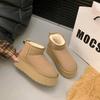 Thick-soled Heightening Snow Boots Women's Winter Velvet Thickened Warm Fur Integrated Cotton Shoes 2025 New Bread Shoes