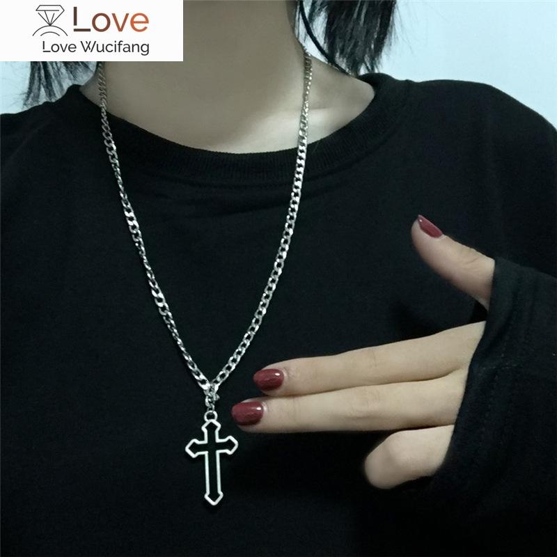 

Dark Gothic Cold Japanese Luo Shen Cross Pendant Necklace Jewelry Men And Women