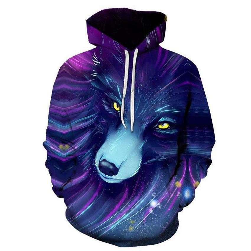 Nuova Felpa con Cappuccio da Uomo Serie Animali Digitali 3D Felpa Stampata Felpa alla Moda