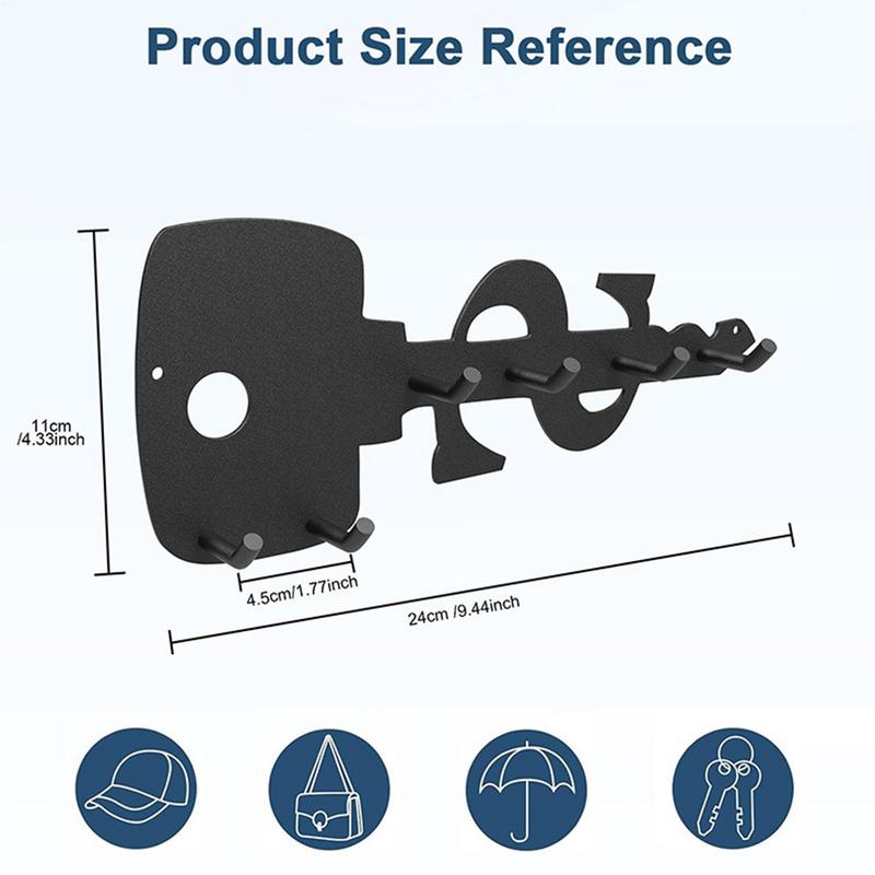 Key Holder Wall Mount Decorative Keychain Holder 6 Hooks Design Storage For Home Living Room Entryway Hallway Front Door